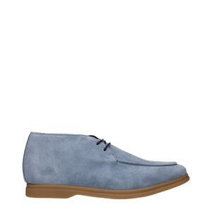 Eleventy Light Blue Leather Ankle Men's Boots